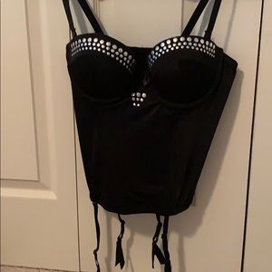 Sexy black studded corset